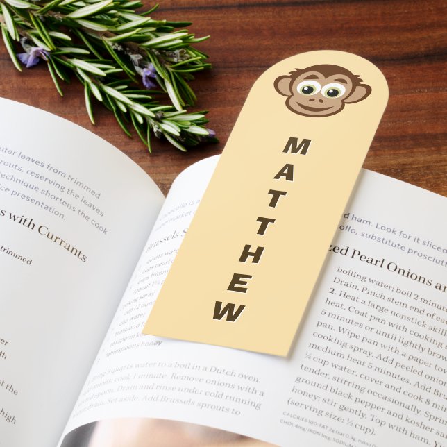 Custom paper bookmarks with chimp cartoon for kids (Book)
