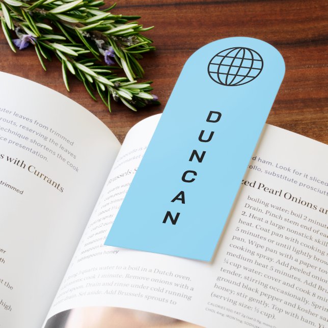 Custom paper bookmarks with grid globe logo (Book)