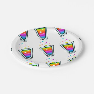 CUSTOM PAPER COCKTAIL PLATES - SHOT GLASS DESIGN