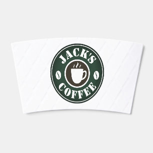 Custom paper coffee cup sleeve logo design