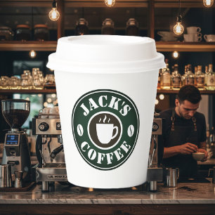 Custom paper coffee cups with lid party supplies