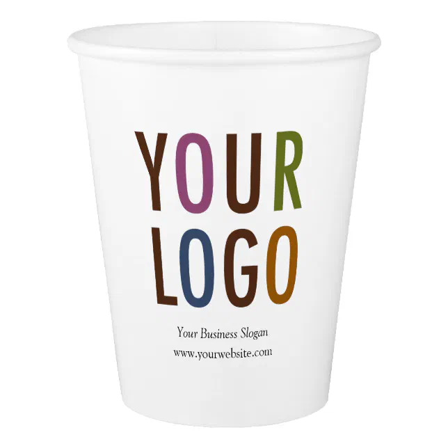 Custom Paper Cup Company Logo Promotional Bulk | Zazzle