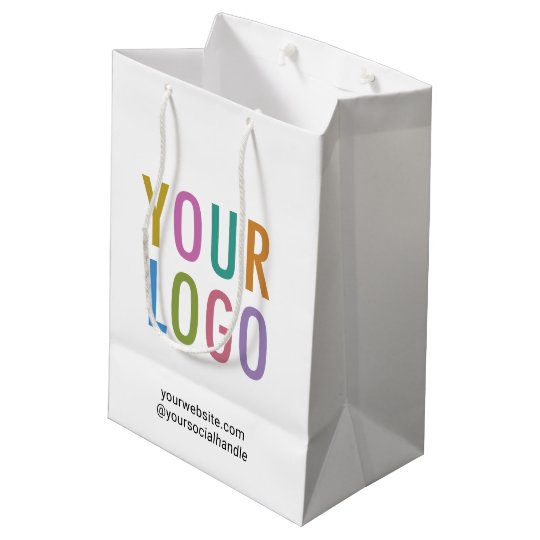 Custom Paper Gift Bag Business Logo No Minimum | Zazzle.com