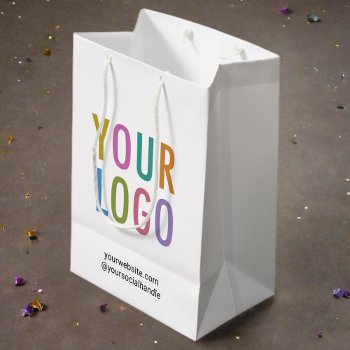 Custom Paper Gift Bag Business Logo No Minimum by MISOOK at Zazzle