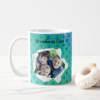 Custom Paper Hole Photo Blue Dots Template