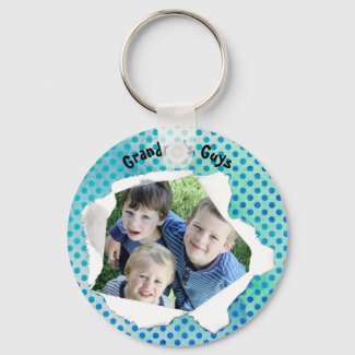 Custom Paper Hole Photo Blue Dots Template