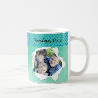 Custom Paper Hole Photo Blue Green Template