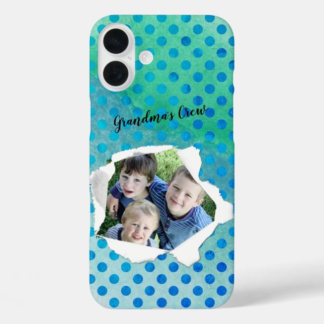 Custom Paper Hole Photo Polka Dot Template Case-Mate iPhone Case (Back)
