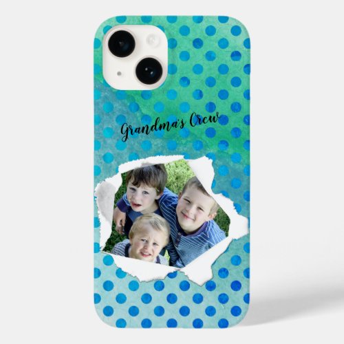 Custom Paper Hole Photo Polka Dot Template Case_Mate iPhone 14 Case