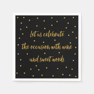 Custom Paper Napkins Black And Gold