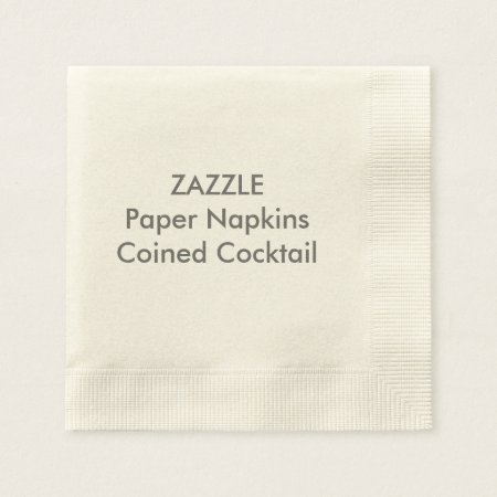 Custom Paper Napkins Ecru Coined Cocktail