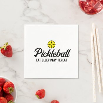 Custom Paper Napkins For Pickleball Birthday Party by imagewear at Zazzle