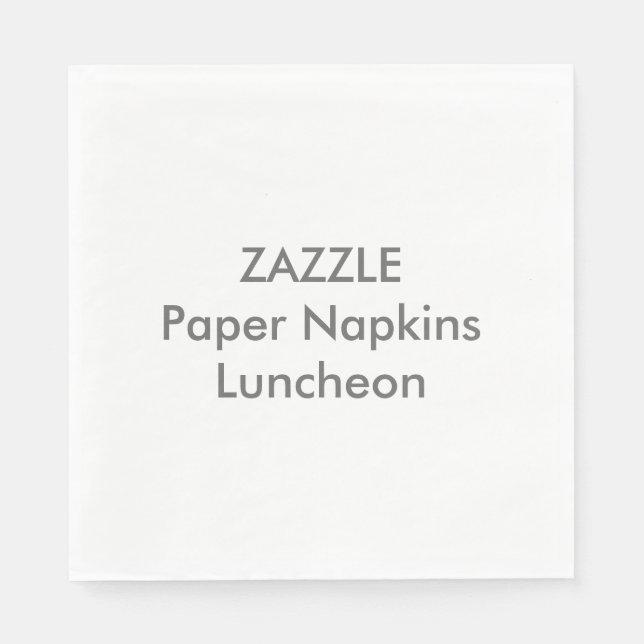 Custom Paper Napkins WHITE COCKTAIL (Front)