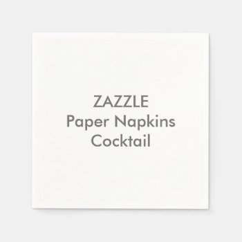 Custom Paper Napkins White Cocktail by ZazzleDesignBlank at Zazzle