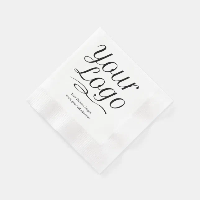 Custom Paper Napkins with Logo & Promotional Text Zazzle