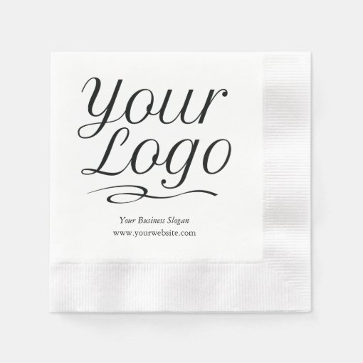 Custom Paper Napkins with Logo & Promotional Text Zazzle