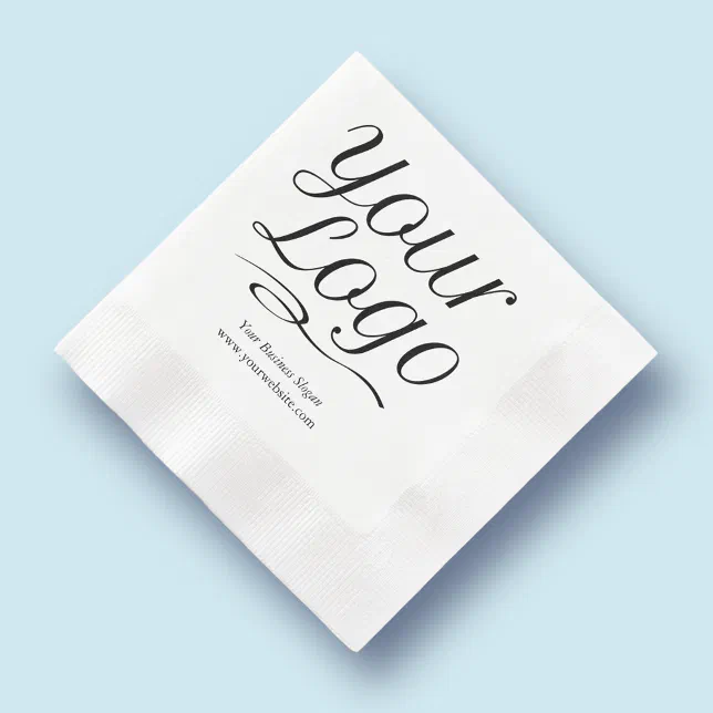 Custom Paper Napkins with Logo & Promotional Text Zazzle