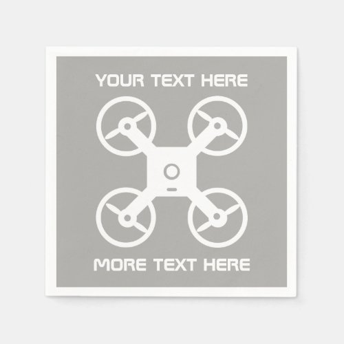 Custom paper party napkins with drone logo