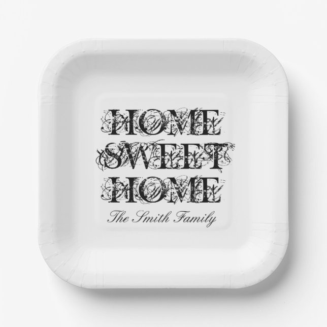 Custom paper party plates for housewarming BBQ (Front)