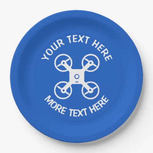 Custom paper party plates with drone logo