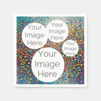 custom paper photo text template confetti napkins