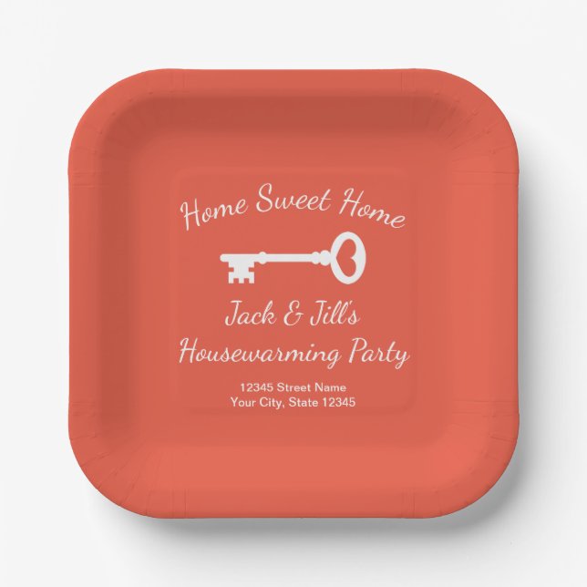 Custom paper plates for housewarming BBQ party  (Front)