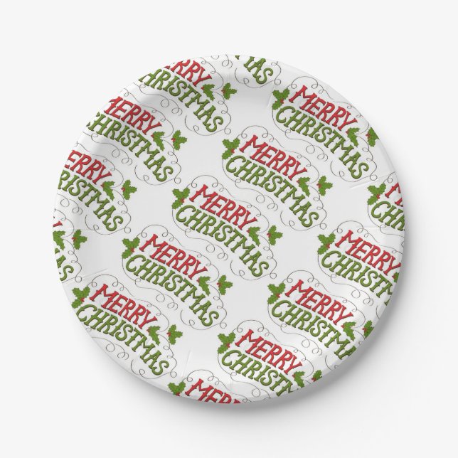 Custom Paper Plates/Merry Christmas Plates (Front)