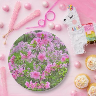 CUSTOM PAPER PLATES/ PINK AZALEAS/PHOTOG.
