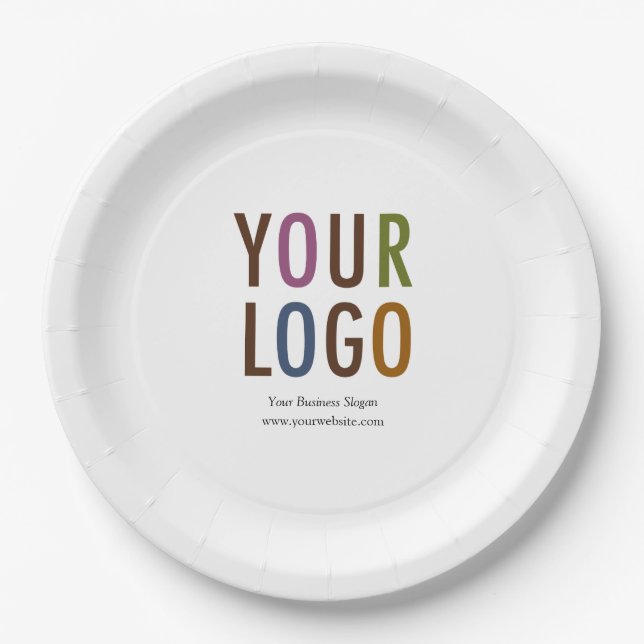 Custom Paper Plates with Logo Personalized Text (Front)