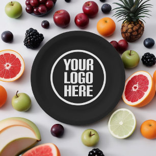 Custom paper plates your logo here party supplies