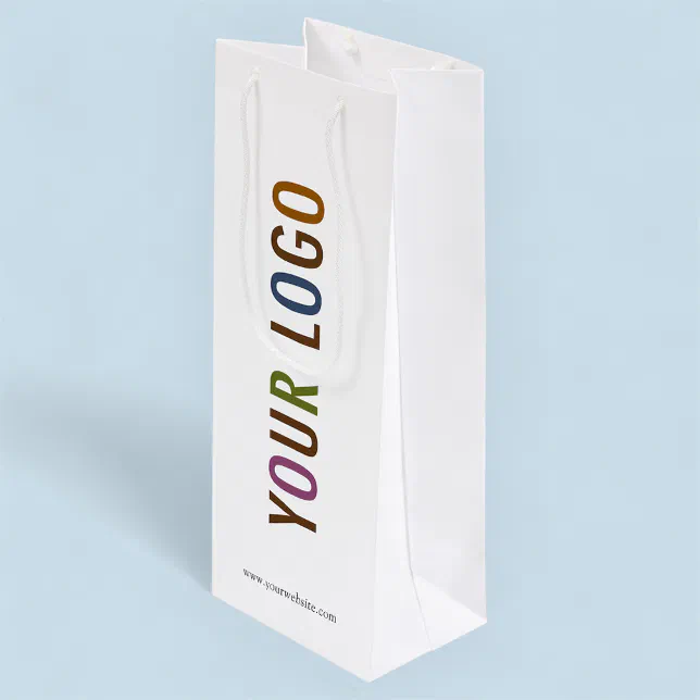Custom Paper Wine Bag with Company Logo No Minimum | Zazzle