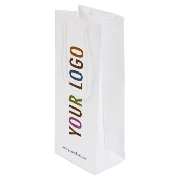 Custom Paper Wine Bag With Company Logo No Minimum by MISOOK at Zazzle