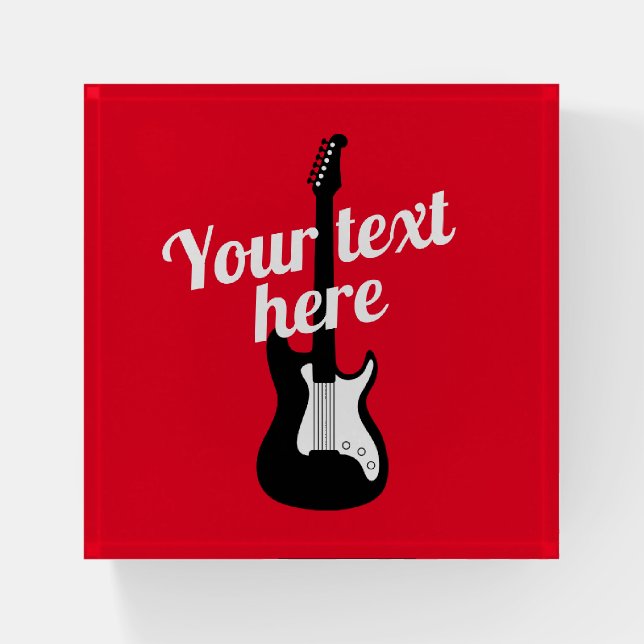 Custom paperweight gift for guitarist or musician (Front)