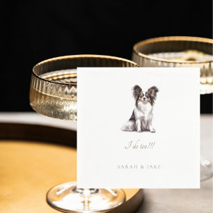 Custom Papillon Pet Wedding Napkins
