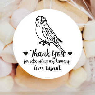 Custom Parakeet Wedding Favor Stickers
