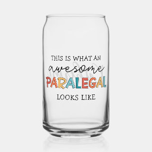 Custom Paralegal Awesome Legal Assistant Funny Can Glass