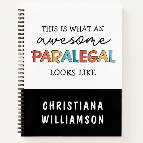Custom Paralegal Awesome Legal Assistant Funny Notebook