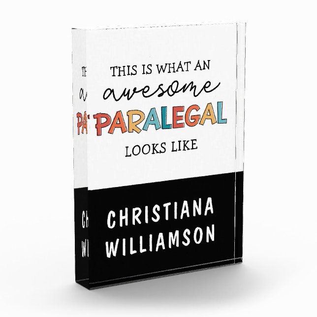Custom Paralegal Awesome Legal Assistant Funny Photo Block (Left)