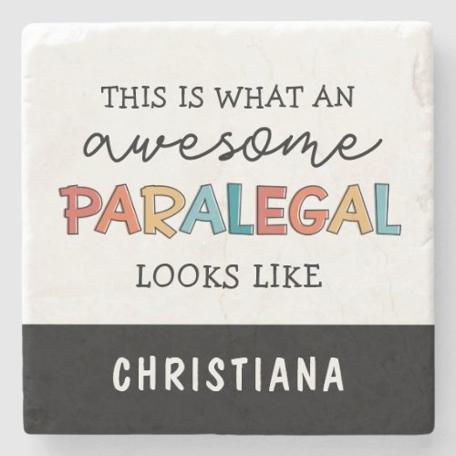 Custom Paralegal Awesome Legal Assistant Funny Stone Coaster