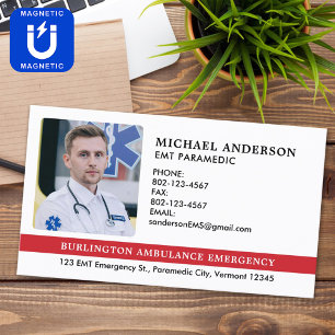 Custom Paramedic EMS EMT Emergency Medical Photo Business Card Magnet