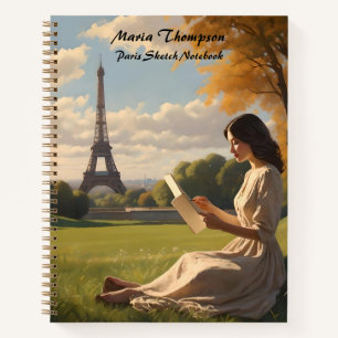 Custom Paris Sketch Travel Notebook Journal Diary