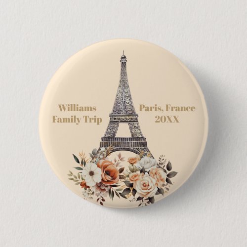 Custom Paris Trip Eiffel Tower Floral