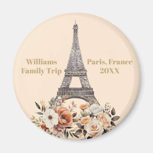 Custom Paris Trip Eiffel Tower Floral