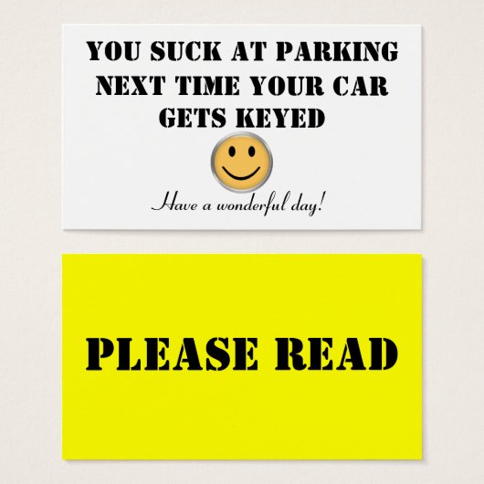 Custom parking card (Front & Back)