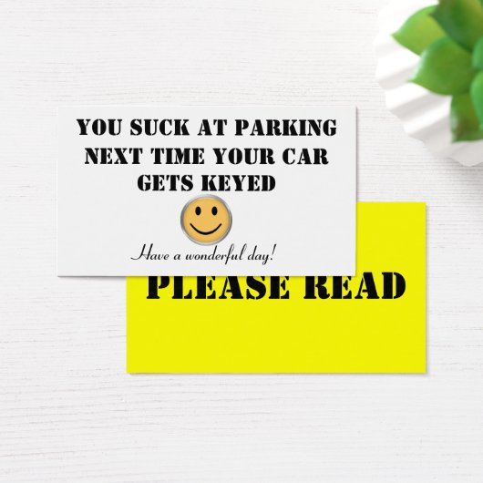 Custom parking card (Desk)