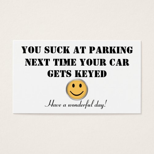 Custom parking card business card templates