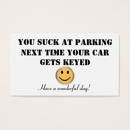 Customizable Custom parking card business card templates
