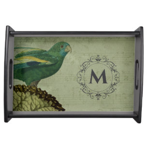Custom Parrot Monogrammed Serving Tray