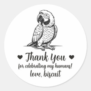 Custom Parrot Wedding Favor Stickers