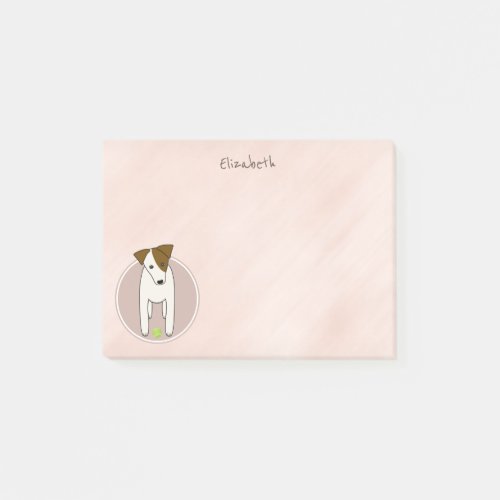 Custom Parson Jack Russell Terrier dusty rose Post_it Notes